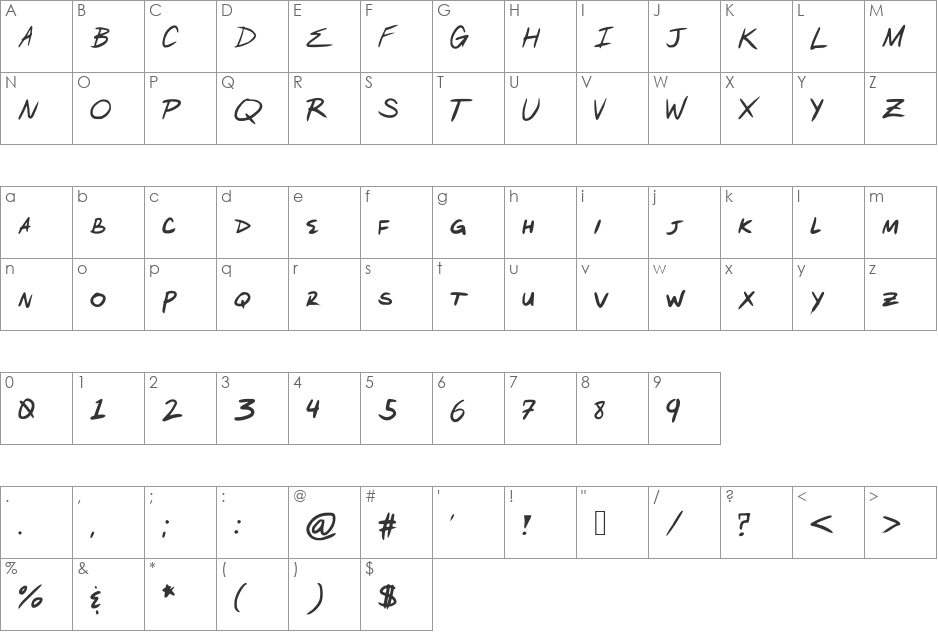 Arcanum_Order font character map preview
