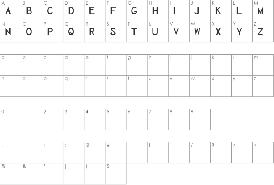 Herbaceous font character map preview