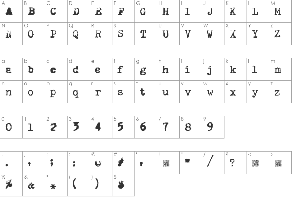 Hermes Rocket font character map preview