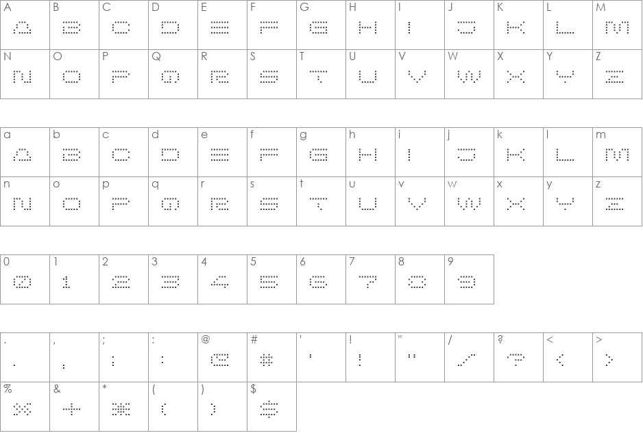Herobule font character map preview