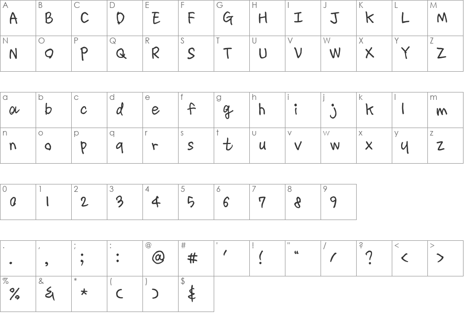 HeummSwifthongcha142 font character map preview