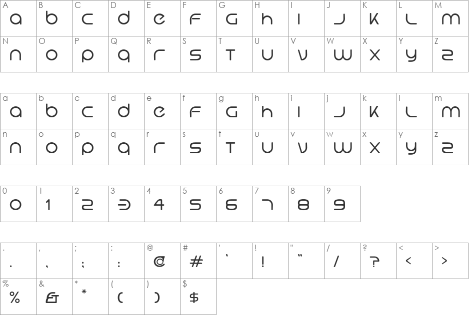 Hi. font character map preview