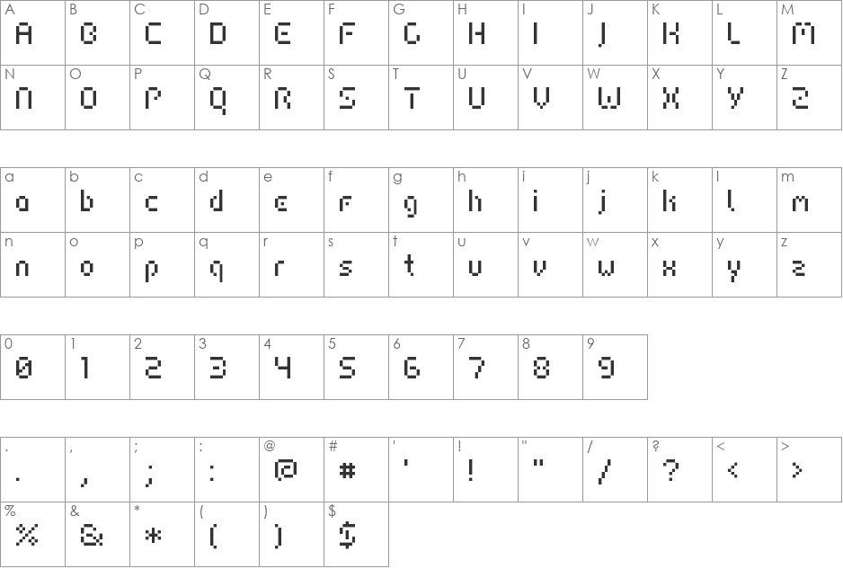 HIAIRPORT FFMCOND font character map preview