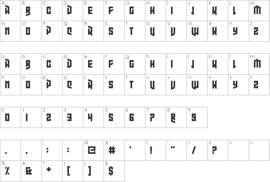 High Jinks font character map preview