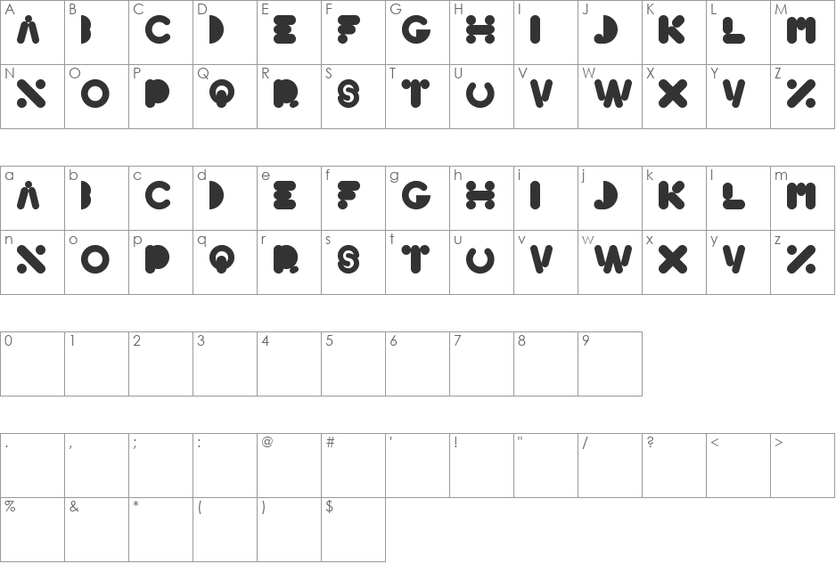 High Logic font character map preview
