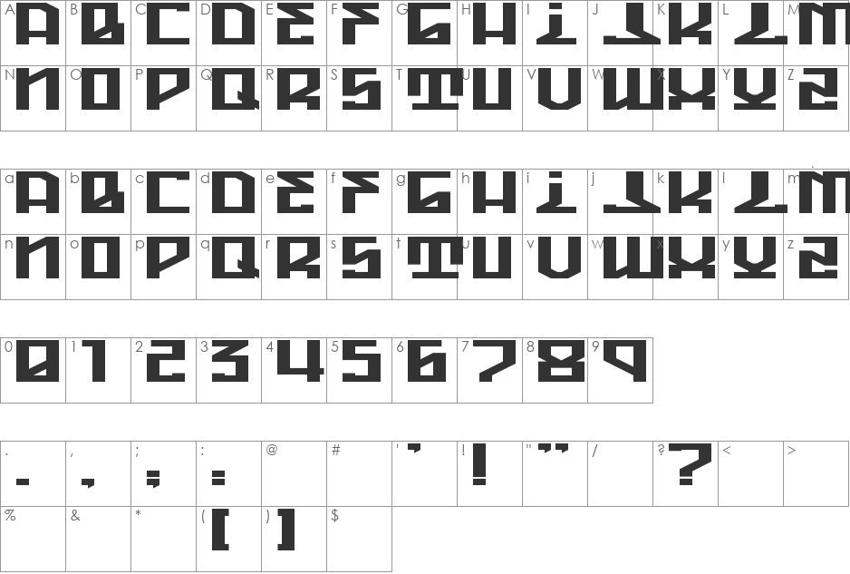 High Marker Flat font character map preview
