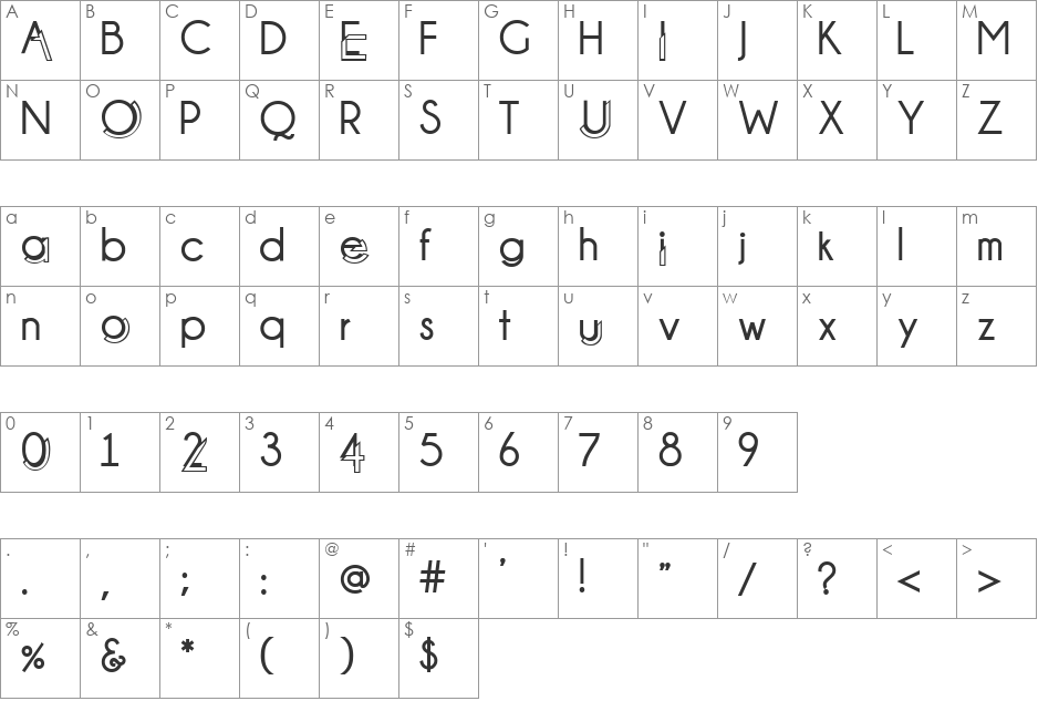 High Octane font character map preview