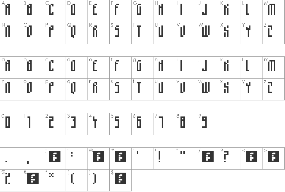 higher font character map preview