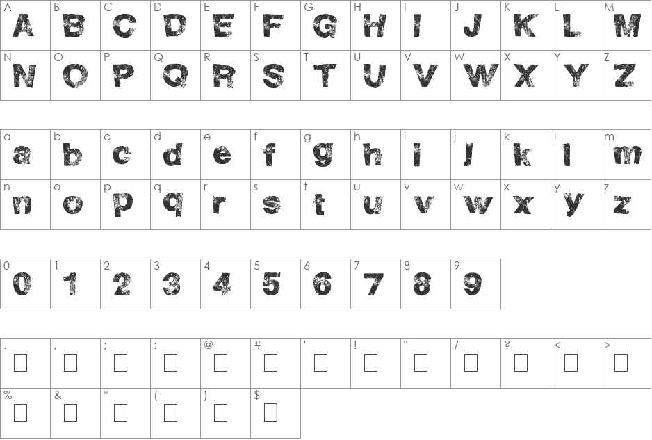 HighFlight font character map preview