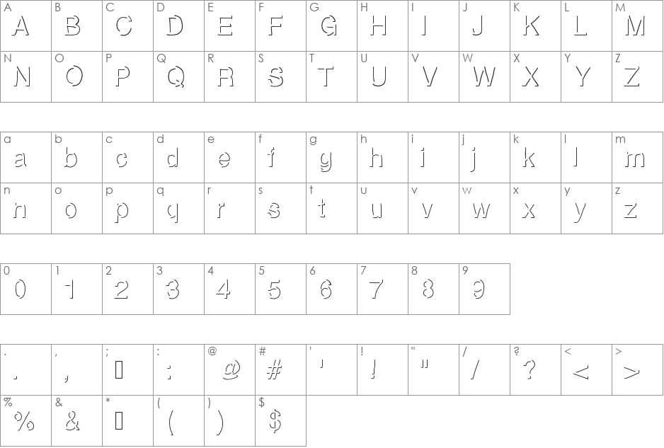 highlight font character map preview