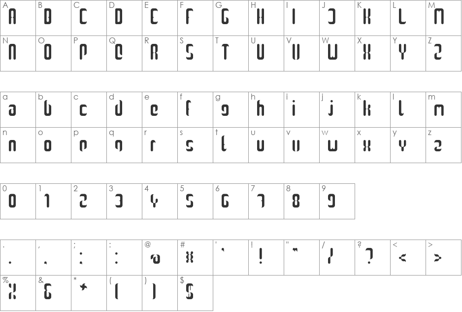 HighLight v1 font character map preview
