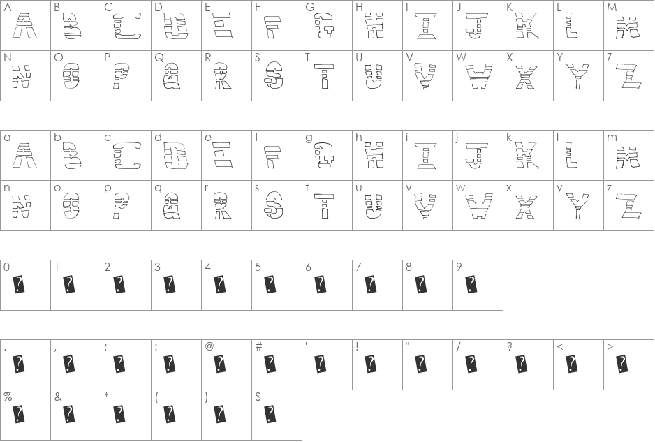 HighMethod font character map preview
