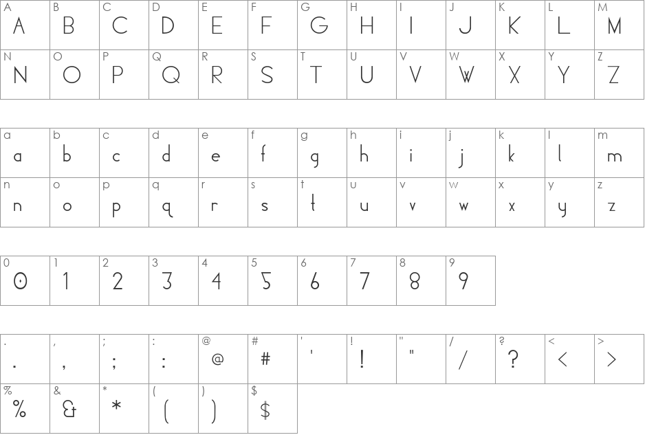 HiLo-Deco font character map preview