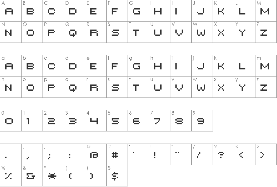 HILOGINBOLD font character map preview