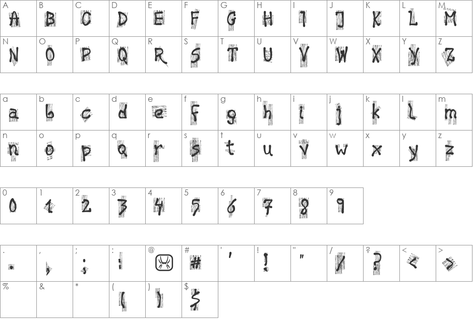 History Brush font character map preview