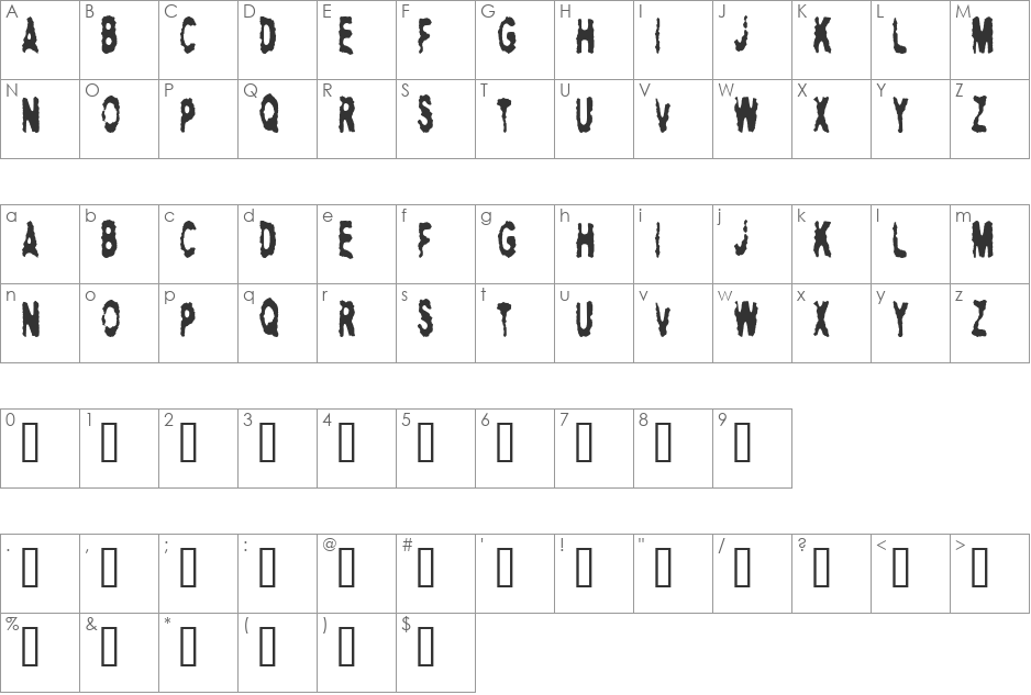 hitman font character map preview