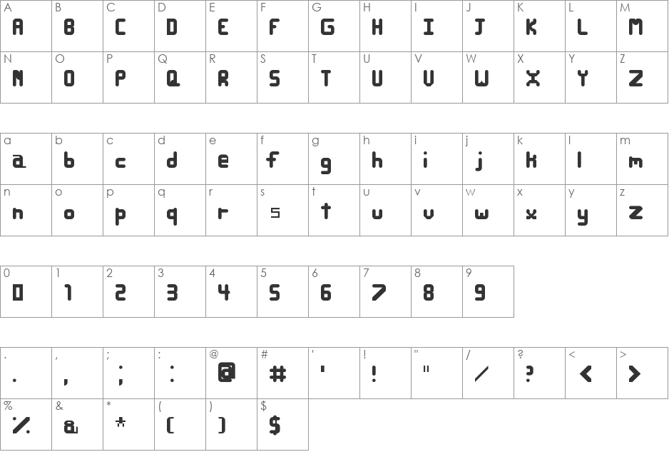 Hkeix font character map preview