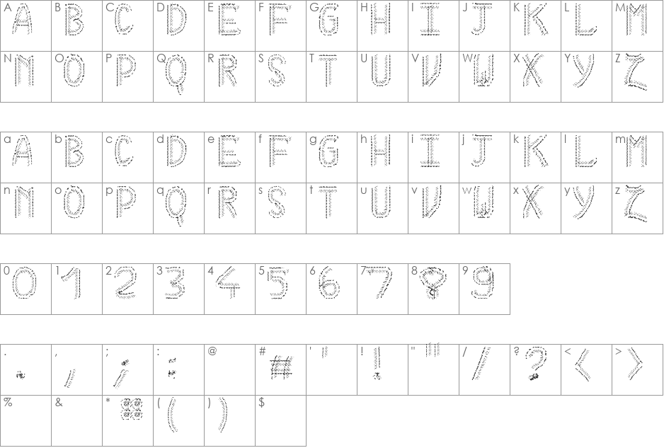HKH Cold Cactus font character map preview