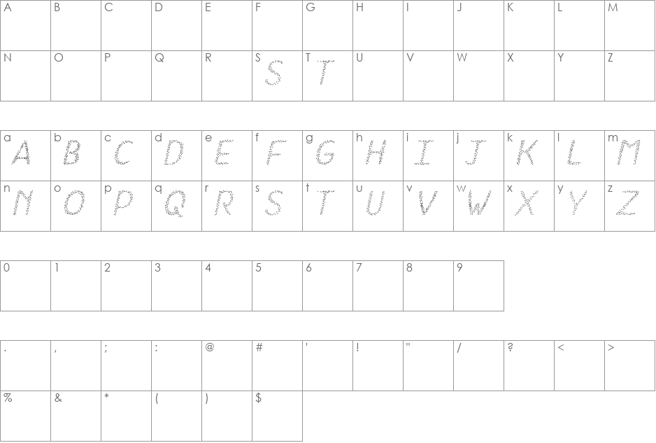 HKH Spring Buds Italic font character map preview