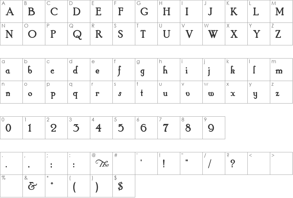 Hobby Horse NF font character map preview
