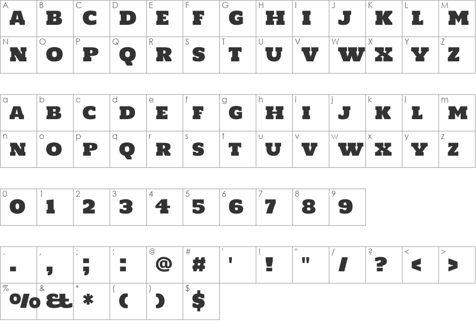 Holtwood One SC font character map preview