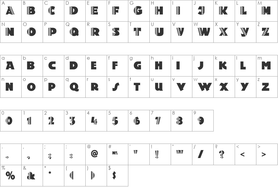 Holy Ravioli NF font character map preview