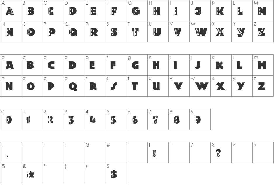 Holy Ravioli NF font character map preview