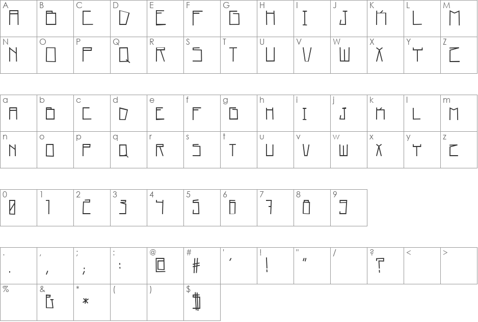 Home Square font character map preview