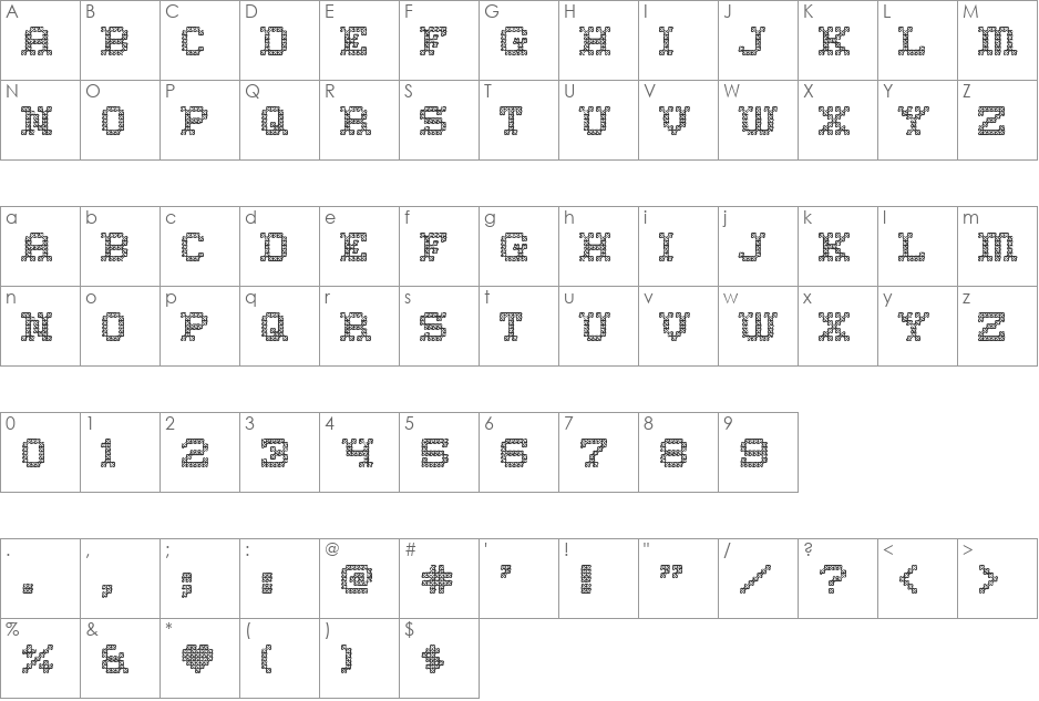 Home Sweet Home font character map preview