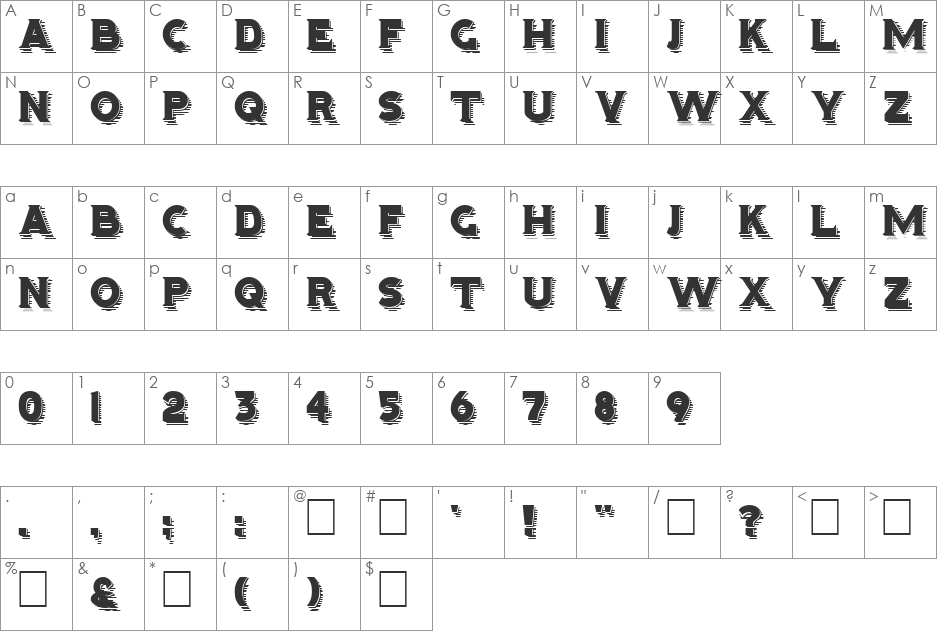 Hominis font character map preview