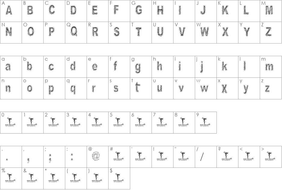 Arenatox DEMO font character map preview