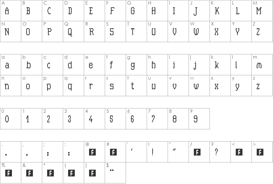 hook and line font character map preview