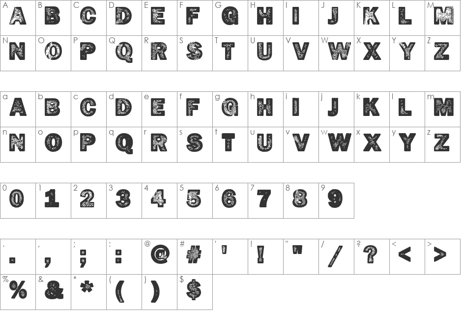 Hot font character map preview