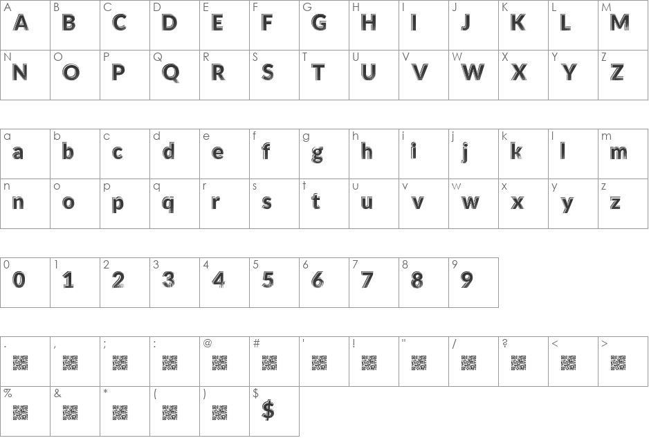 HotTropics font character map preview