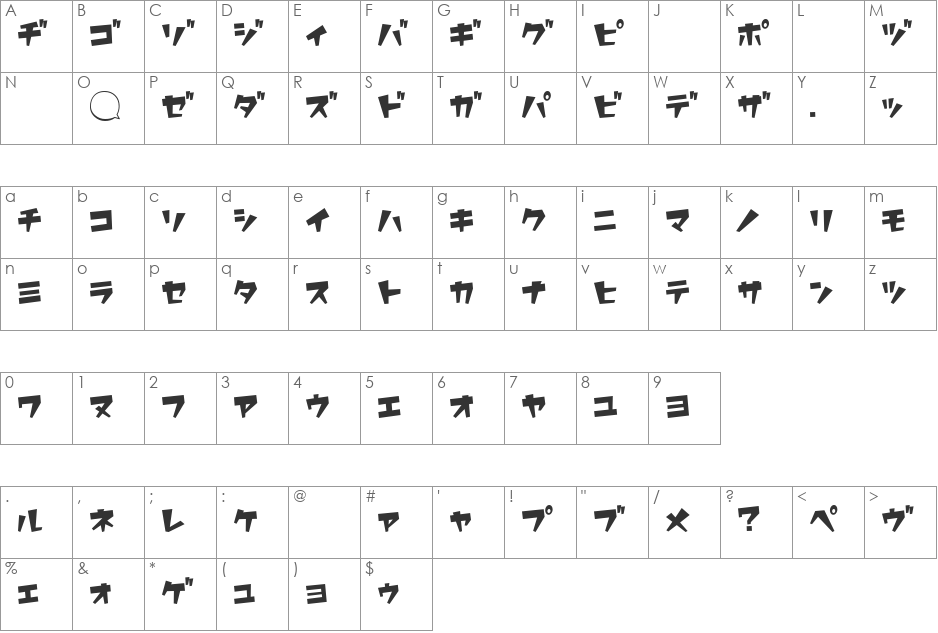 Hou...ston! font character map preview