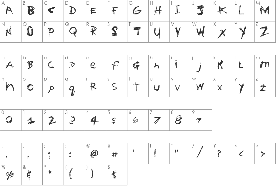 House font character map preview