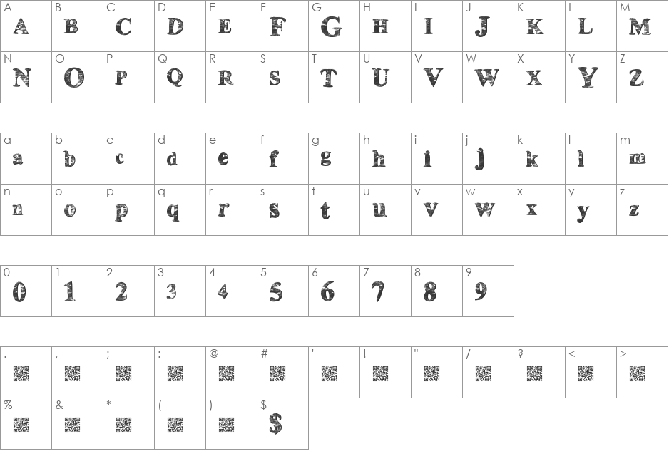 HouseBoat font character map preview