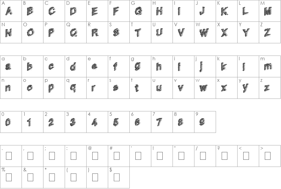 HouseMusic font character map preview
