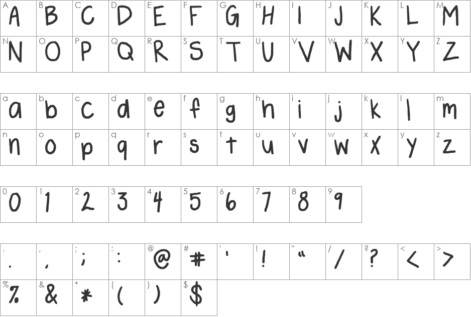 how cute font character map preview