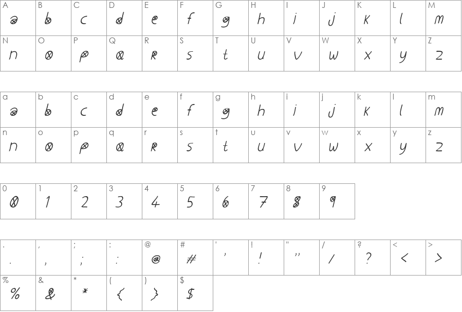 How Dumb Was I font character map preview