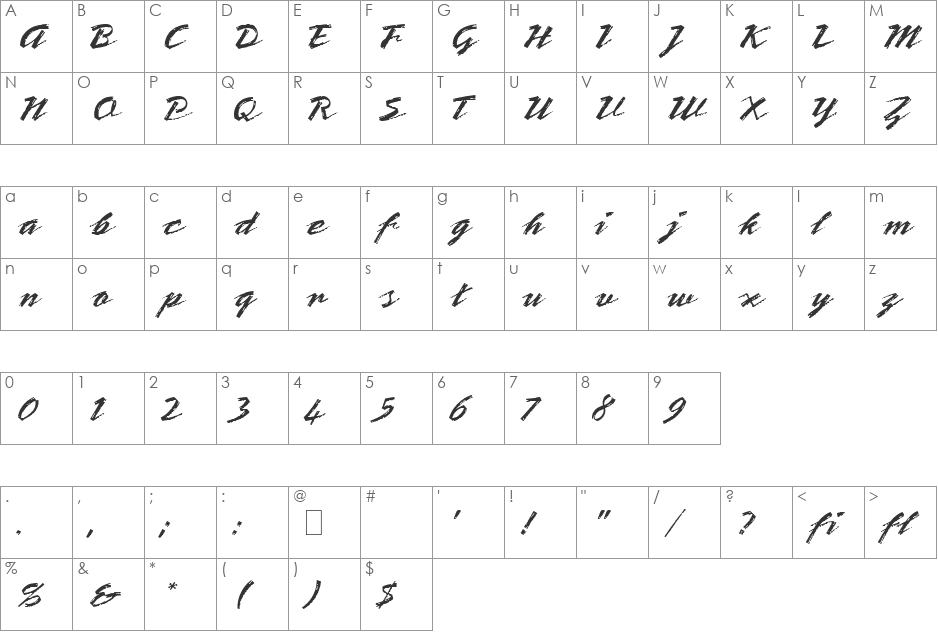 HP-Hong Nhung font character map preview