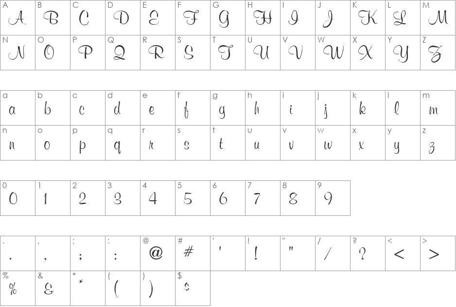 HP-Murray Heavy font character map preview