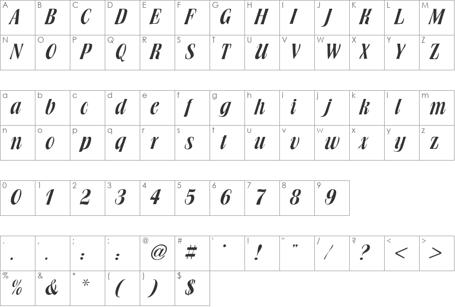 HP-Ngoc Son font character map preview