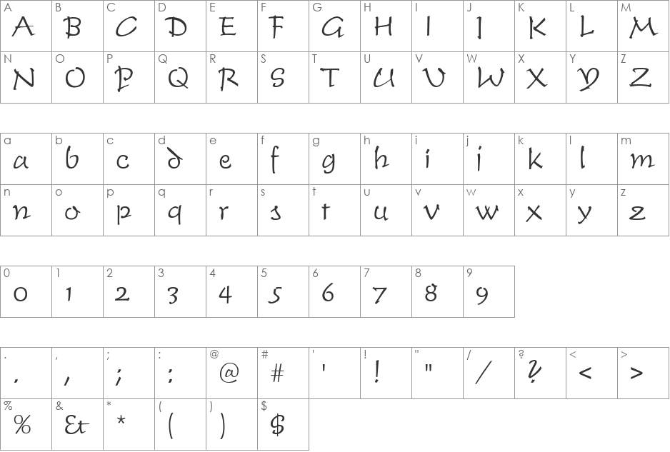 HP-Quang Linh L font character map preview