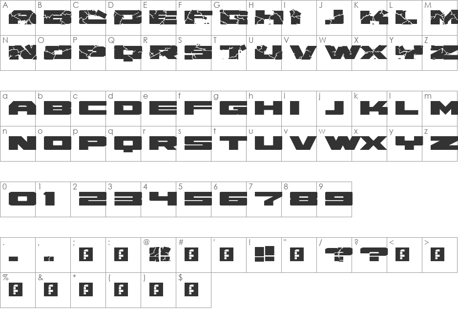 HulkSmash font character map preview