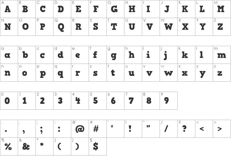 HVD Comic Serif font character map preview
