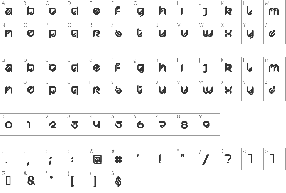 HYPD BD Bardust Remix font character map preview