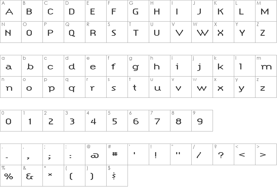 HypeStyleExtended font character map preview
