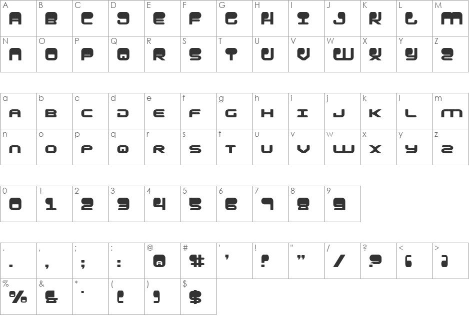 HYPNO Agent font character map preview