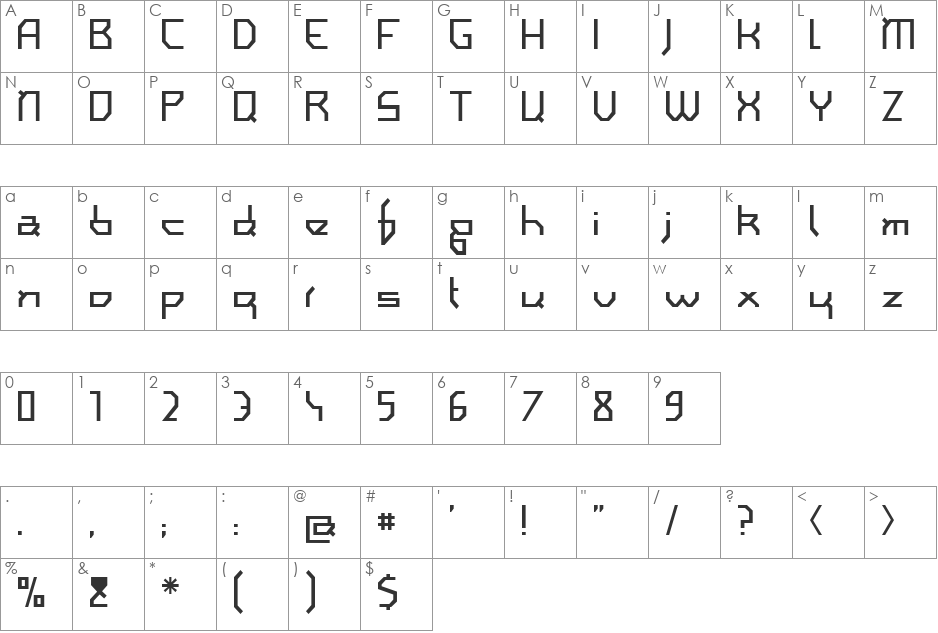 I am simplified font character map preview